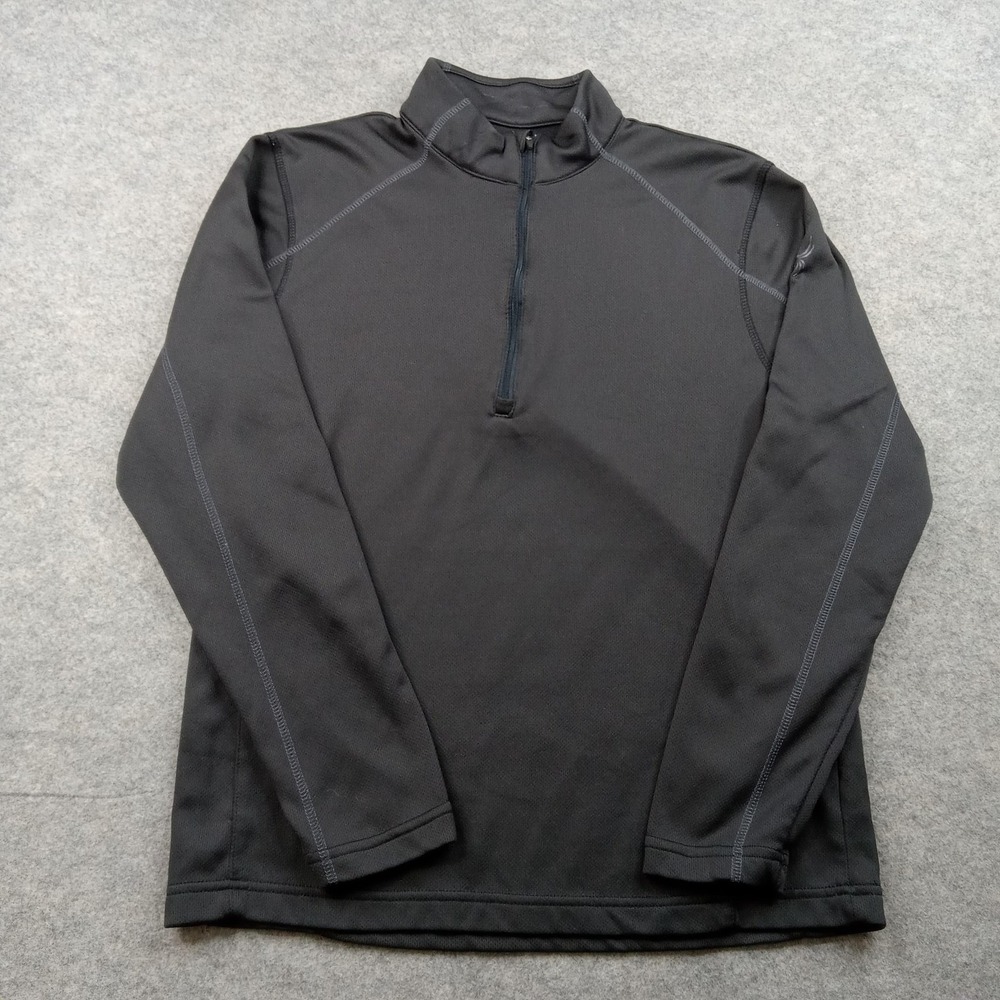 Spyder Pullover‎ Mens Medium Black Quarter Zip Long Sleeve Athletic Top 219714